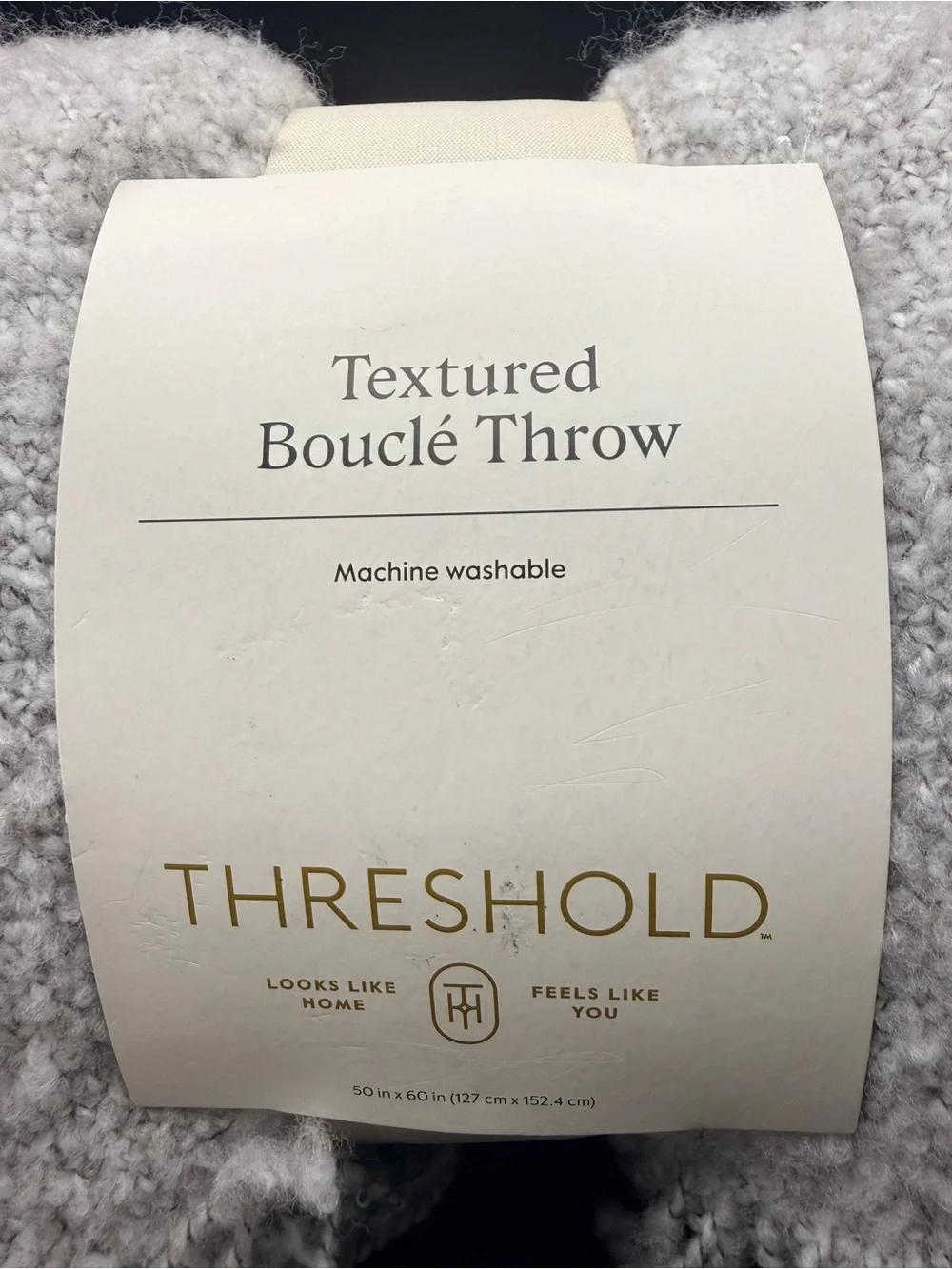 Threshold - Textured Bouclé Throw Blanket - Light Gray